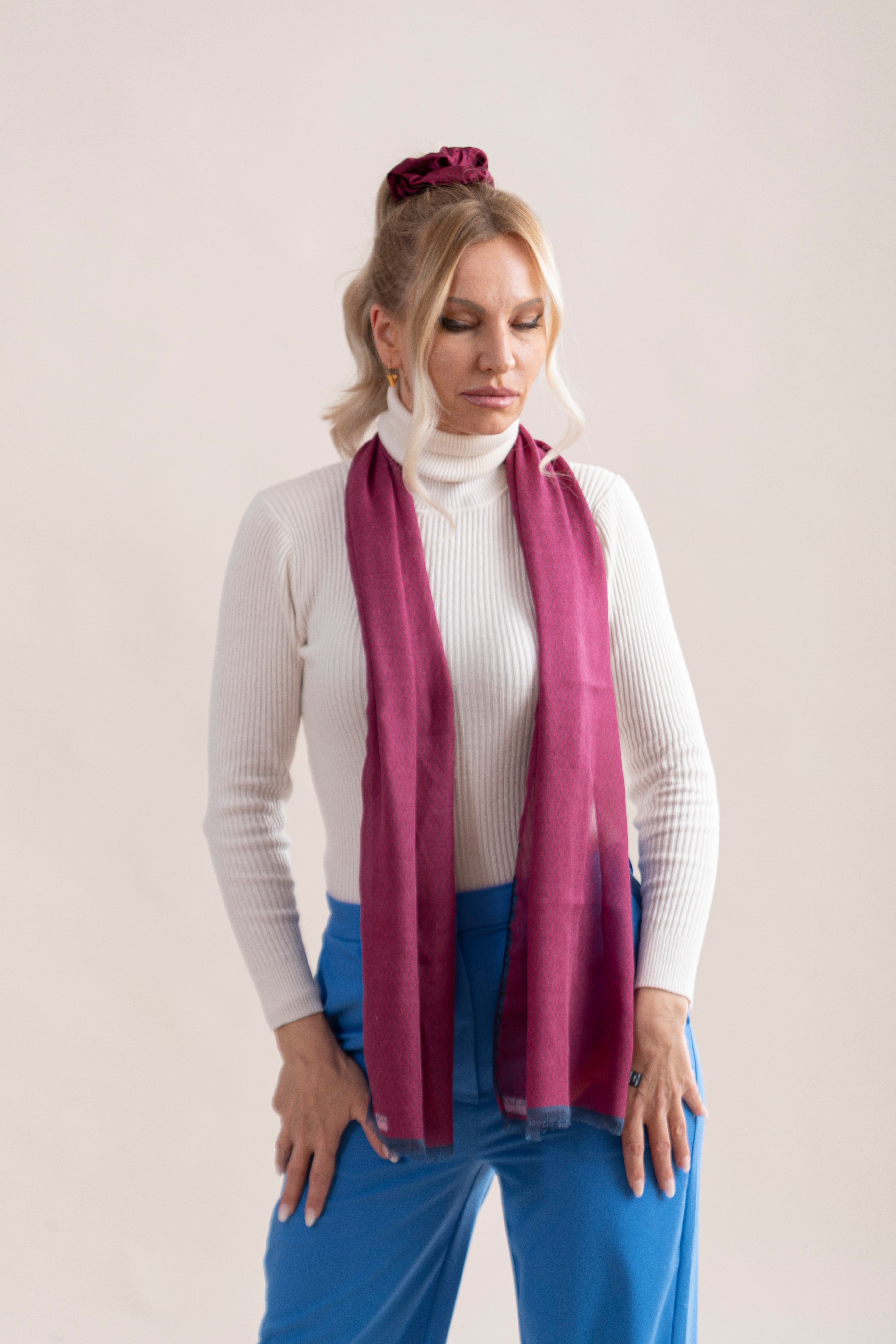 Modal Cashmere Scarf | Logo Red