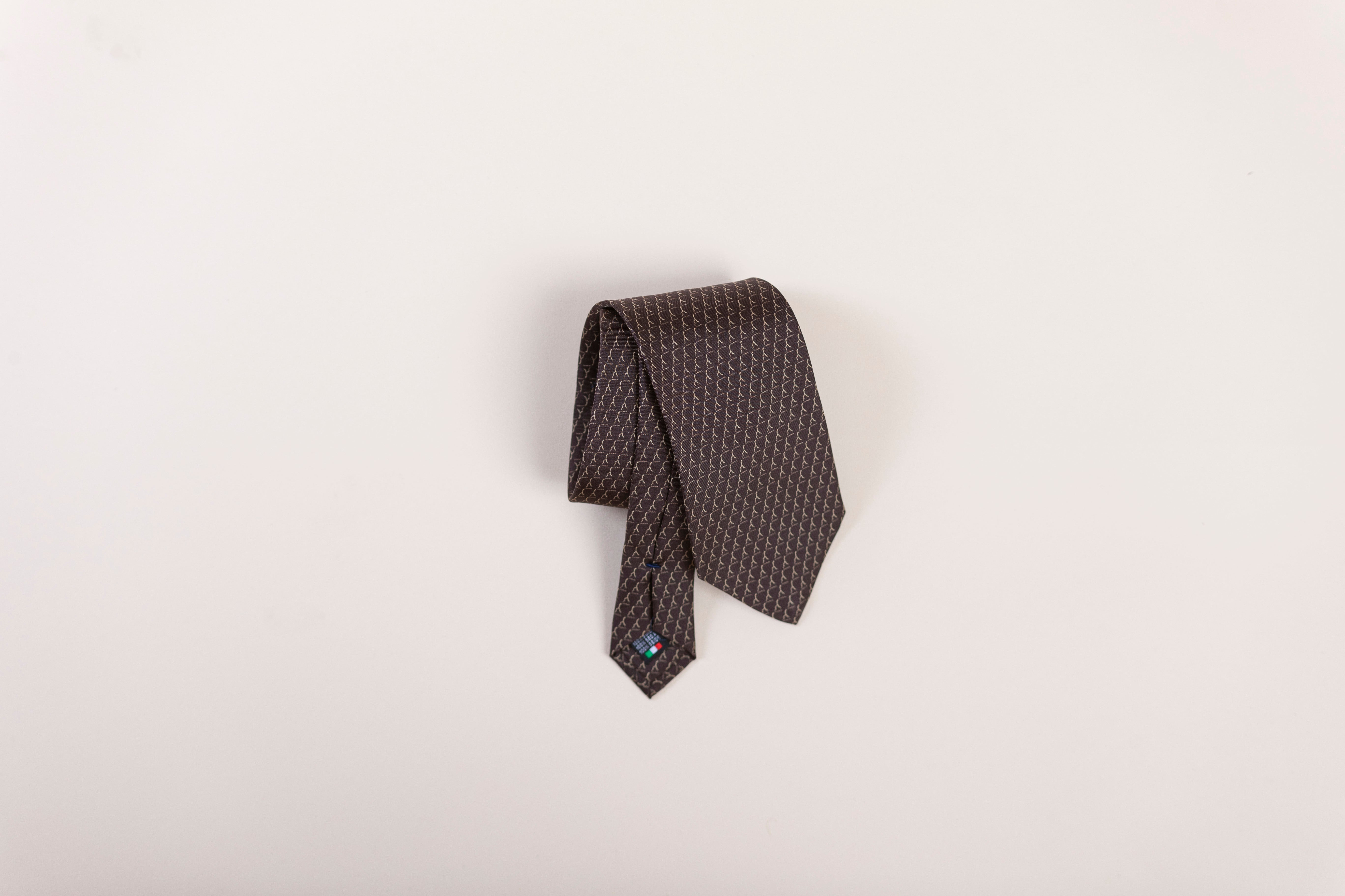 Cravatta Pura Seta | Marrone Logo
