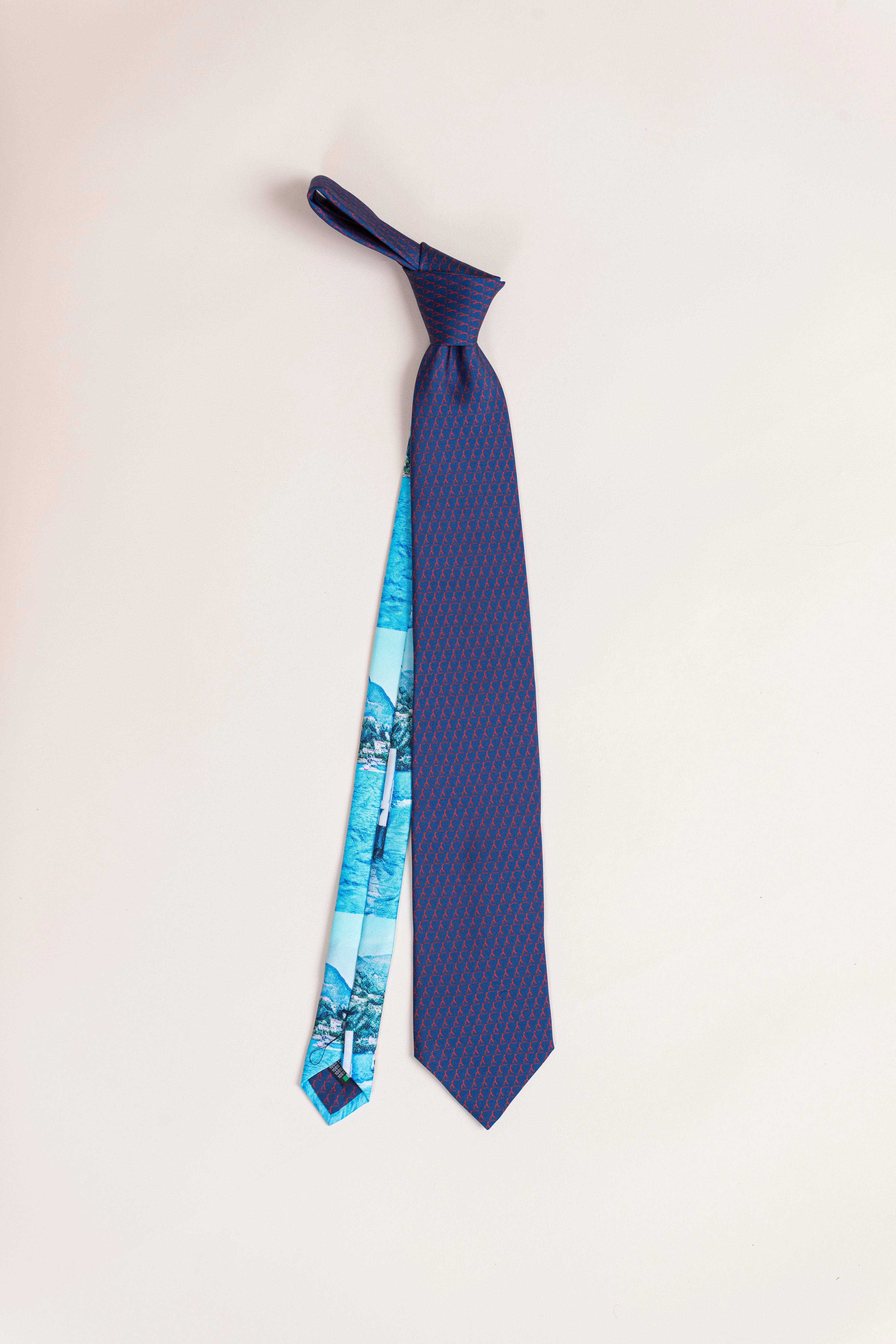 Cravatta Pura Seta | Viola Logo & Codino Colorato