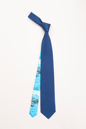 Cravatta seta blu lusso Aquadulza Experience